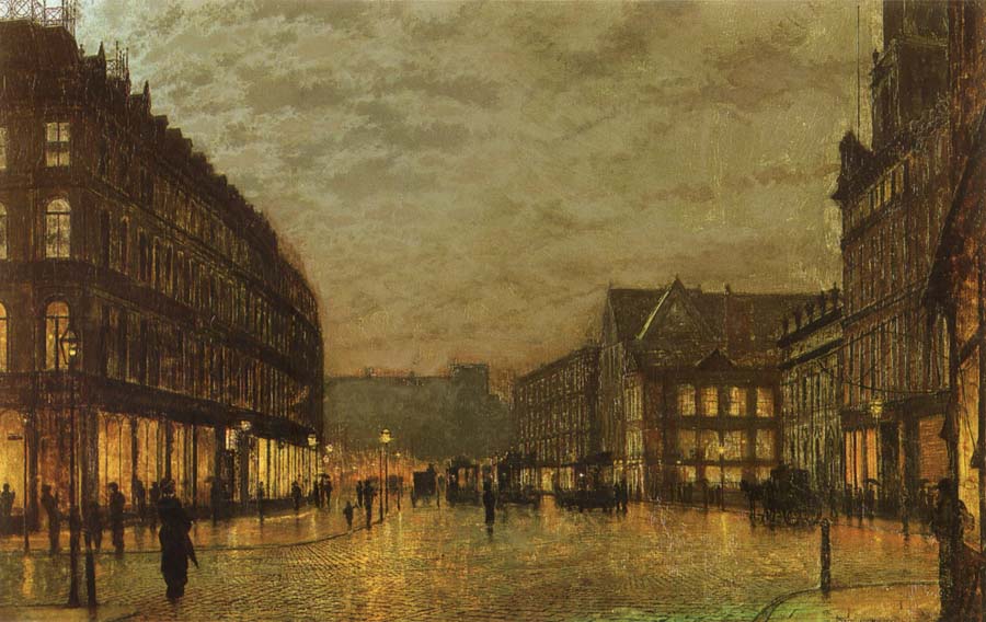 Boar Lane,Leeds by Lamplight